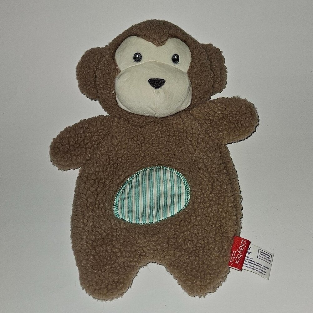 Playtex Baby Brown Monkey Lovey Flat Plush Rattle Crinkle Tummy Baby Toy